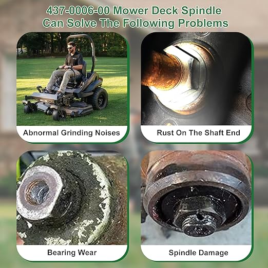 437-0006-00 Deck Spindle Compatible with Spartan Mowers 2017-2022 RZ, 2019-2022 RZ Pro, 2019 RZ Tuff Torq, 2020-2022 RZ HD