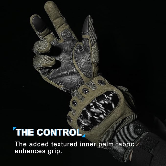 Motorcycle Tactical Gloves for Men - Touchscreen, Hard Shell & Palm Padding for Airsoft Paintball Hunting Hiking Camping Climbing Sports Cycling Gloves