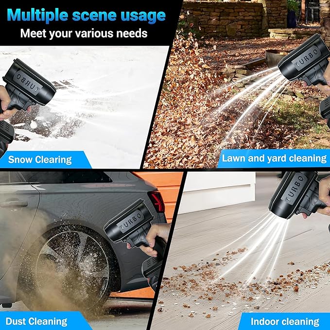 Electric Cordless Leaf Blower, 150,000 RPM Turbo, 200 Mph, High-Power Blower, Portable Handheld Leaf Blower for Patio Cleaning, Lawn Care, Blowing Leaves (for Dewalt)