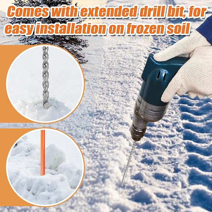 100 Pack 48 Inch Driveway Markers- Fiberglass Snow Plow Markers Snow Stakes Reflective Driveway Markers for Snow Plowing Parking Lots Walkways Easy Visibility at Night (1/4" Dia) Orange(100Pcs)