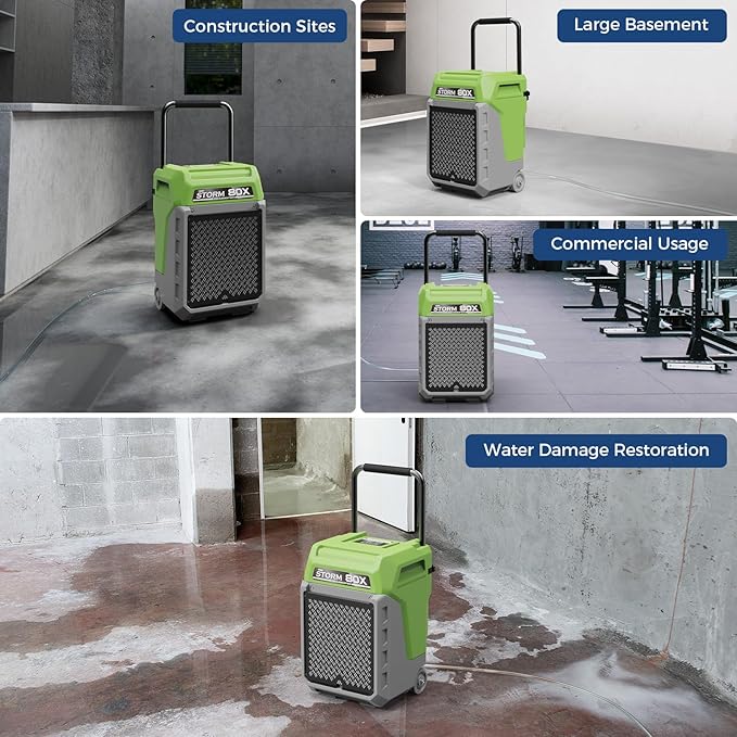 ALORAIR 170 Pints LGR Commercial Dehumidifier with Pump & Drain Hose, Fit for 2,100 Sq.Ft, Portable Industrial Dehumidifiers with Wheels for Water Damage Restore, Basement, Garage, 5 Years Warranty