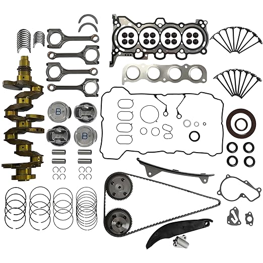 Head Gasket Set Timing Chain Kit & VVT Engine Overhaul Rebuild Kit Crankshaft Connecting Rods Pistons Kit Fit for Hyundai Kia G4NA 2.0L 2013-2022 23110-2E501, 623V6-2EH00; 20910-2EA00, 21356-2E021