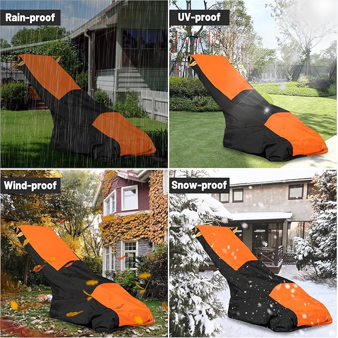 Lawn Mower Cover,Outdoor Push Mower Covers,Waterproof UV Protection Universal Fit Push Mower Cover.Protects Against Dust and Wind, Lawn Mower Accessories, with Storage Bag(Black&Orange)