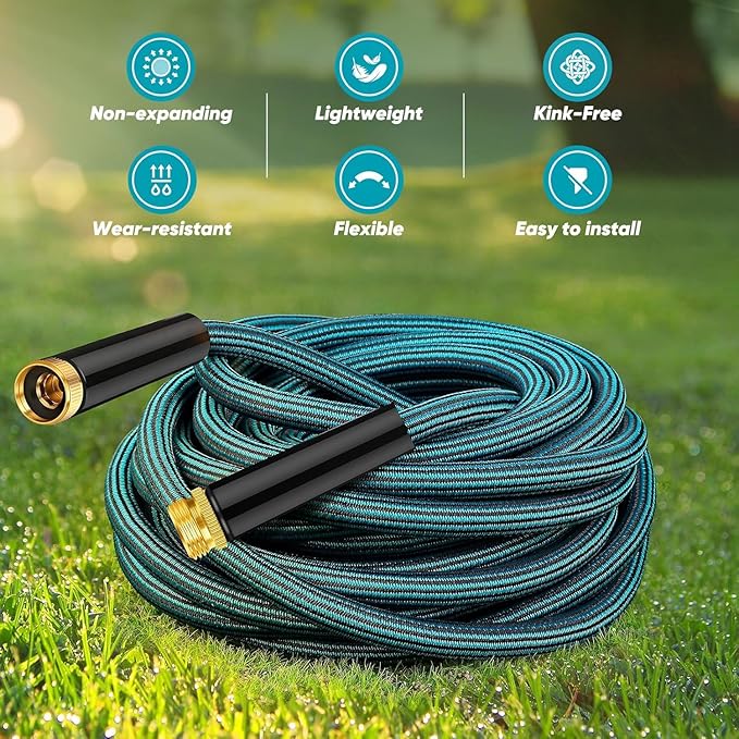 Garden Hose 10ft, Non-Expanding Water Hose Ultra Lightweight, Kink-Free, Sturdy, Flexible, Abrasion Resistant Hose for Yard, Lawn, Outdoor, Marine and Camper