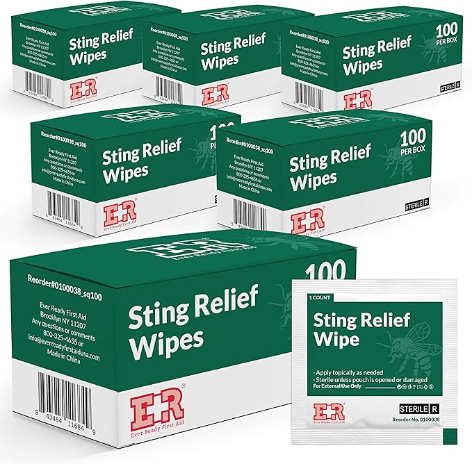 Ever Ready First Aid Sting Relief Wipes, 600 Count