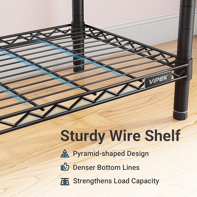 VIPEK V5C Covered Clothes Rack Heavy Duty Portable Closet Wardrobe, Freestanding Black Metal Clothing Rack with Grey Oxford Fabric Cover, Adjustable Custom Closet Rack, 57.9" Lx17.3 Wx76.4 H (Medium)