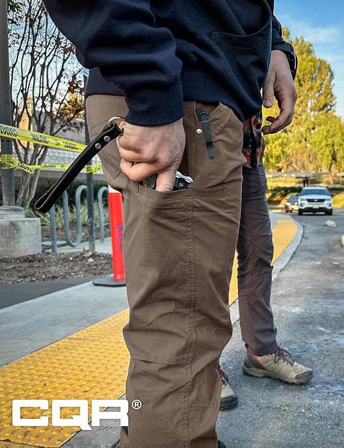CQR Men's Vent Stretch Pants, Quick Dry Lightweight Casual Cargo Pants, Water Resistant Straight-Fit Utility Work Pants