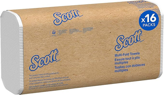 Scott Professional Universal Multifold Paper Towels, Bulk (01840), Absorbency Pockets, White, 9.2'x9.4' Towel, Compressed, Compact (250 Sheets/Pack, 16 Packs/Case, 4,000 Sheet Total)