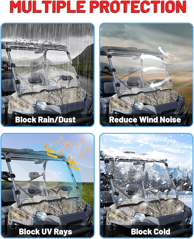 StarknightMT Ranger 800 570 Vented Windshield, Scratch-Resistant Front Windshield Compatible with Polaris 2010-2014 Ranger XP 800/Crew, 2010-2016 Ranger 800 6x6, 2016-2025 Ranger Full Size 570