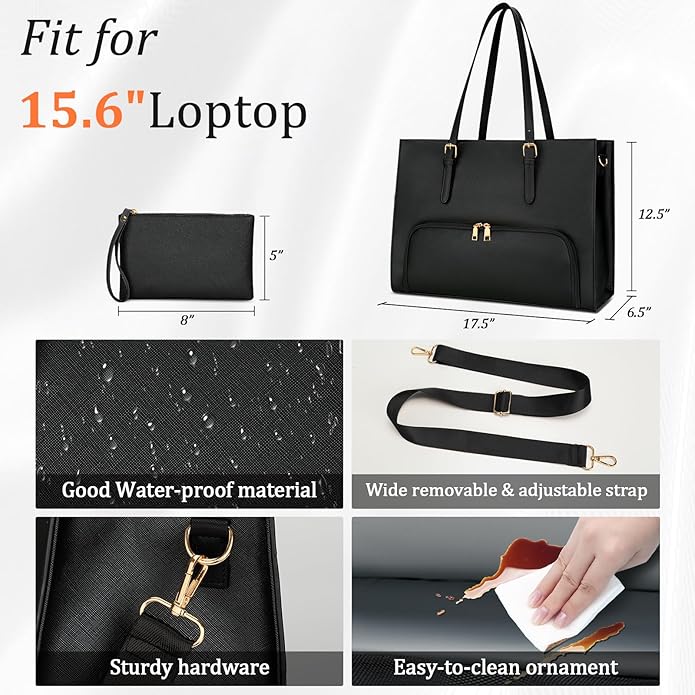 KKXIU Lunch Tote Bag for Women 15.6 Inch Laptop Briefcase Professional Work Purse with Insulated Lunch Compartment Handbags