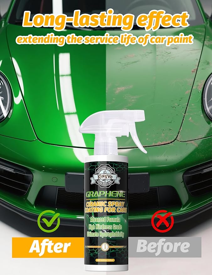 Car Ceramic Coating, Car Spray Wax Graphene Polish Crystal Coating,Windshield Washer Fluid Window Cleaner Detailing Supplies Automotive Kit
