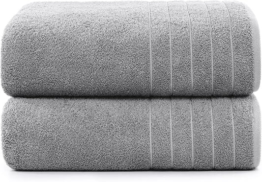 Casa Platino Bath Sheets 2 Pack (36"x 72"), 100% Ring Spun Cotton Bathroom Towels, Soft, Absorbent, Quick Drying - Ultimate Grey