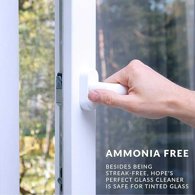 HOPE'S Perfect Glass Cleaner Spray Refill, Streak-Free, Ammonia-Free Window, Mirror, Screen, Tinted Glass, and Shower Door Cleaner, Indoor and Outdoor Glass Surfaces, 67.6 Ounce, Pack of 1