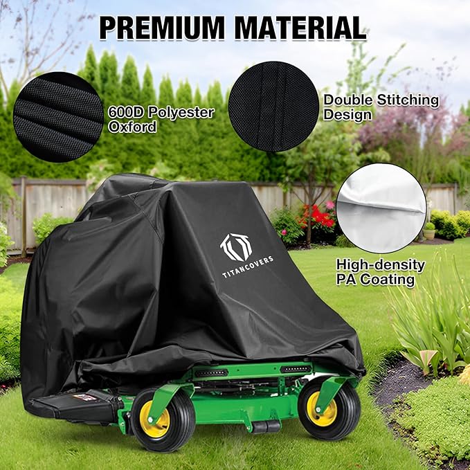 Zero Turn Mower Cover, Waterproof Heavy Duty 600D Polyester Oxford Lawnmower Cover, Universal Fit Covers for Zero-Turn Lawn Mower