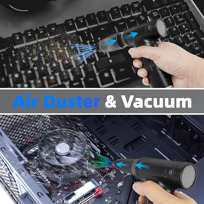 Compressed Air Duster - 300000RPM Electric Air Duster Super Powerful - Cordless Handheld Air Blower, Adjustable Mini Dust Blower for Computer, Keyboard, Outdoor, Home, Gift for Men