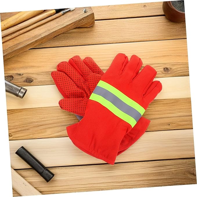 2 Pairs Heat Resistant Firefighter Gloves with Breathable Lining for Men and Women Fire-Resistant Protective Gear for High Temperature Firefighting and Rescue Operations