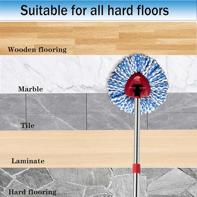 4 Pack Mop Replace Heads for O Cedar Rinse Clean 2 Tank System, Spin Mop Replacement Head, Fluffy Microfiber OCeda Mop Refill Replace Head, Machine Washable