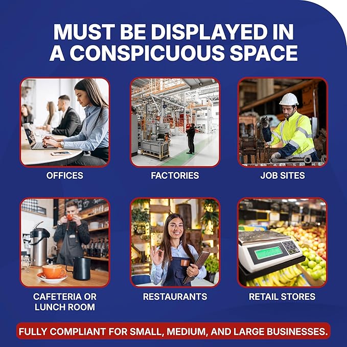 2026 Pennsylvania State and Federal Labor Laws Poster - OSHA Workplace Compliant - Mandatory Regulations Posting for Employees - All-In-One Required Compliance Posting 17" x 40" - Laminated