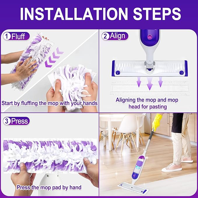 40 Pack Disposable Power Mop Pads for Swiffer Power Mop Pads,Compatible with Swiffer Power Mop Refills,Thickened Multi-Surface Replacement for Swiffer Wet Pads Refill on All Finished Floors