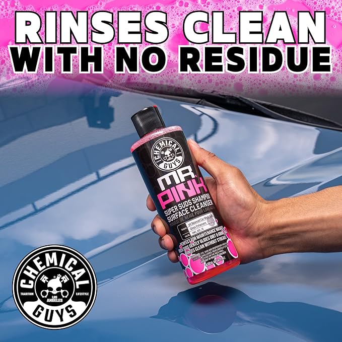 Chemical Guys Mr. Pink Foaming Car Wash Soap, High-Suds pH-Balanced Car Shampoo, Safe for Wax & Sealants, Works with Foam Cannons & Bucket Wash, Safe on All Paint Finishes, 64 oz, Candy Scent