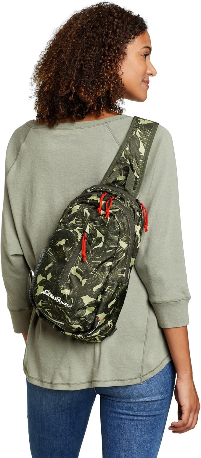 Eddie Bauer Stowaway Packable Sling Bag | Foldable | Travel | Outdoor | Lightweight | Compact | Everyday Carry | Ripstop Nylon | 10L - Tobacco