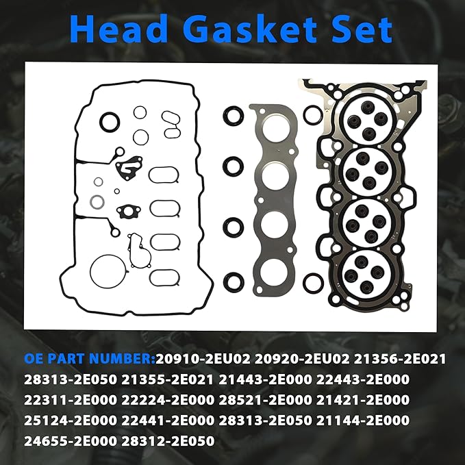 G4NB 1.8L Engine Overhaul Rebuild Kit w/Gasket Set Timing Chain Kit w/VVT Sprocket Crankshaft Con-Rod Piston Kit Fit For Hyundai Elantra 2012-2016 IX35 2013-2015 Kia Forte 2014-2015 23110-2E711