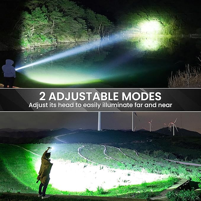 Rechargeable Flashlight 99000 High Lumens, Super Bright LED Flashlight with 7 Modes, Waterproof Powerful Flash Light for Camping, Home, Emerge∩cies (Black)