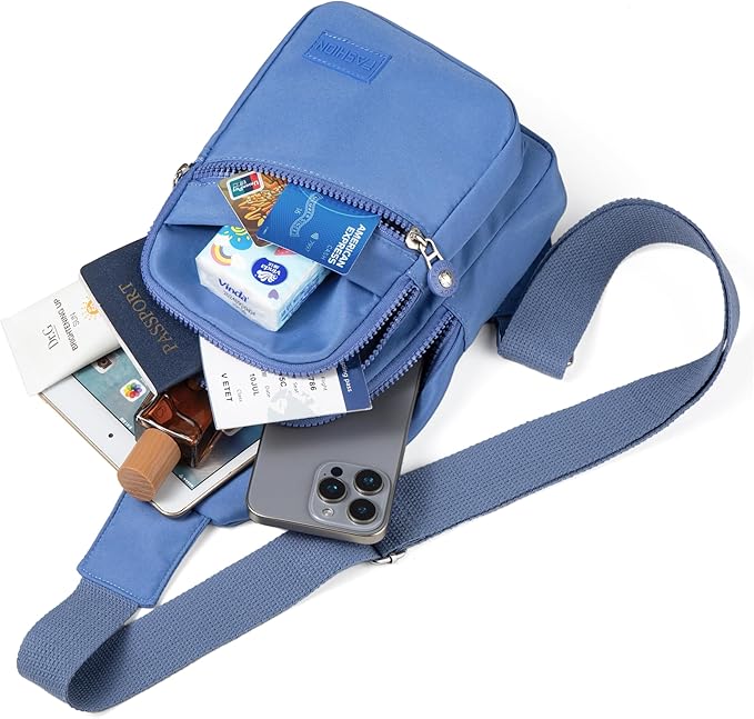 Small Sling Backpack Crossbody Sling Bag for Women, Chest Bag Daypack Fanny Pack Cross Body Bag for Outdoors Hiking Traveling - Blue