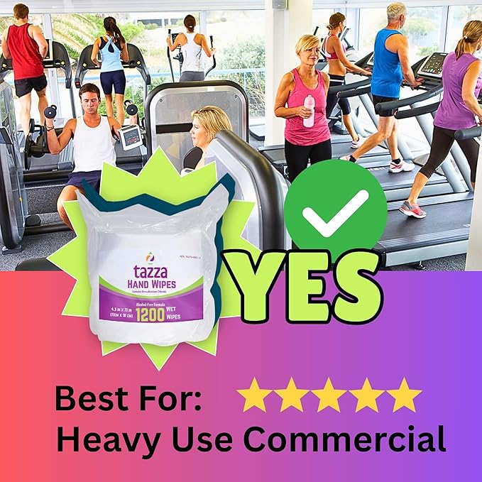 Ultra Budget Wet Wipes for High Use Commercial Settings- Bulk 4 x 1200 Ct, Durable Pre-Saturated Cleaning Gym Wipes. Less than 1cent per wipe