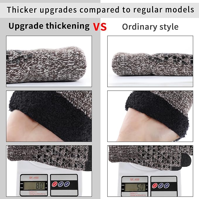 Achiou Winter Gloves for Men Women, Touch Screen Gloves, Upgraded Thicken Anti-Slip Silicone Gel, Thermal Soft Knit Lining