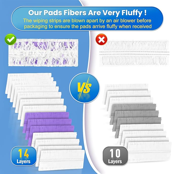 30 Count Disposable Powermop Refills for Swiffer Power Mop Pads, Unscented Spray Cleaning Repalcement Mopping Pads