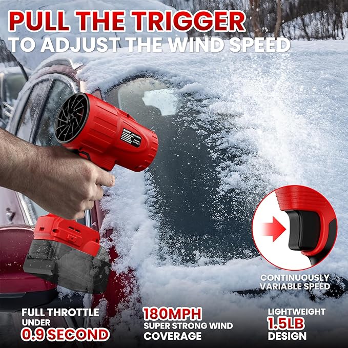 Cordless Leaf Blower Dust Blower for Milwaukee 18V Battery, High-Speed Brushless Motor Handheld Jet Fan Air Blower for Patio Cleaning, Lawn Care, Blowing Leaves(No Battery/Charger)