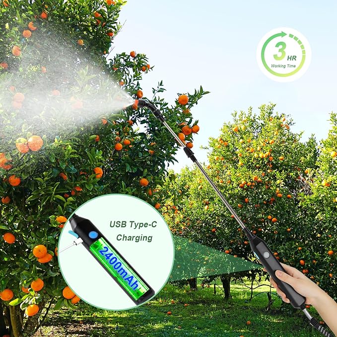 Battery Powered Sprayer, 1.35 Gallon Electric Sprayers in Lawn and Garden Sprayer Pump Outdoor Battery Operated for Lawn & Garden