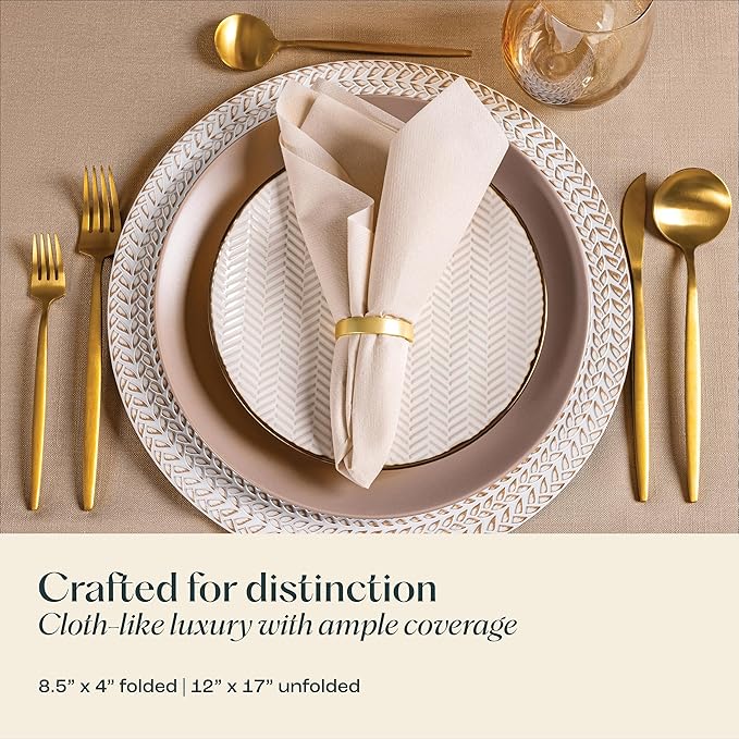 200-Pack Disposable Linen-Feel Brown Napkins, 12" x 17" Cloth-Like Paper Dinner Napkins For Wedding, Bathroom, Party Or Event