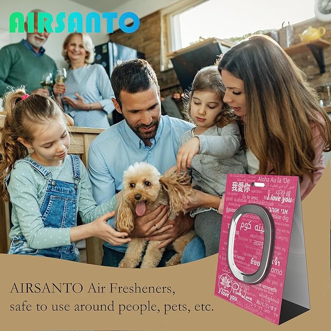 Car Air Freshener Hanging Car Fresheners Long Lasting CAR Air Fresheners Odor Eliminator, Essential Oil Fragrance for Home or Auto for Women Men Gifts Ideas (6 Packs, Pink Love)
