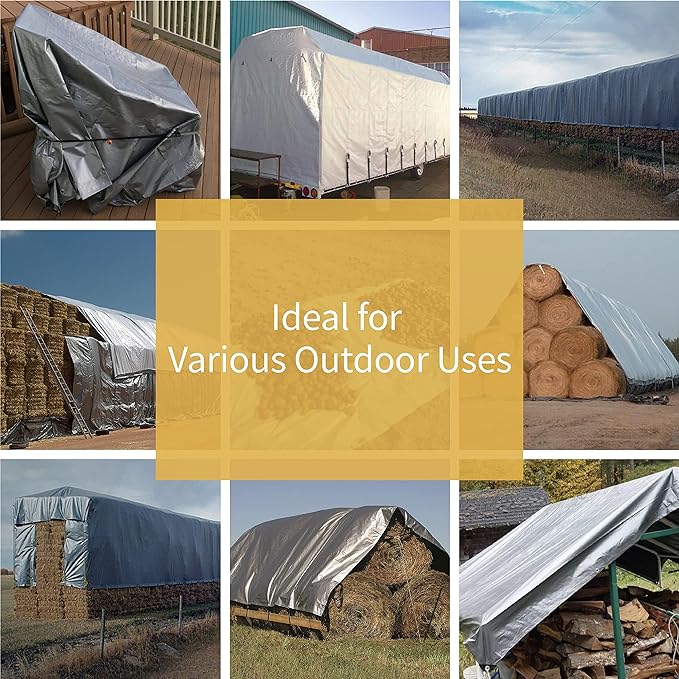 GUARD SHIELD Silver Tarp Waterproof 20x25 Feet Medium Duty All Purpose Poly Tarps Cover 7mil