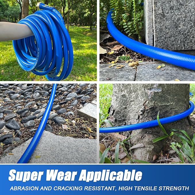 TOOLCY Garden Hose 25 ft x 5/8", Water Hose Heavy Duty, All-weather, Leakproof, Durable Gardening Hose with Swivel Male & Female Fittings, Lightweight Garden Hoses for Yard, Outdoor, Lawn