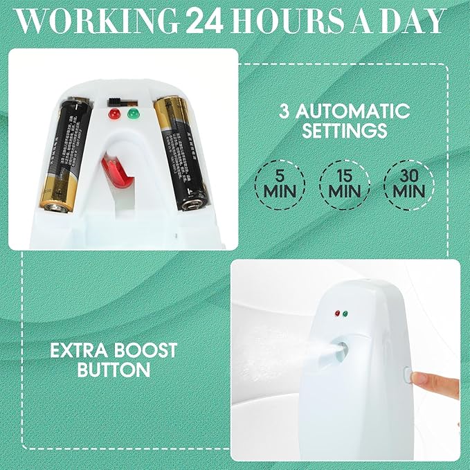 Maxcheck 12 Pcs Automatic Air Freshener Spray Dispenser Automatic Spray Dispenser for Bathroom Battery Operated Free Standing or Wall Mounted Restroom Bedroom Sprayer(White)