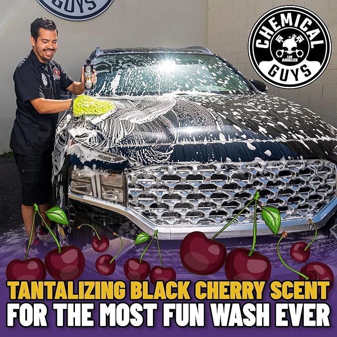 Chemical Guys CWS61964 Black Light Foaming Car Wash Soap (Works with Foam Cannons, Foam Guns or Bucket Washes) for Cars, Trucks, Motorcycles, RVs & More, 64 fl oz (Half Gallon) Black Cherry Scent