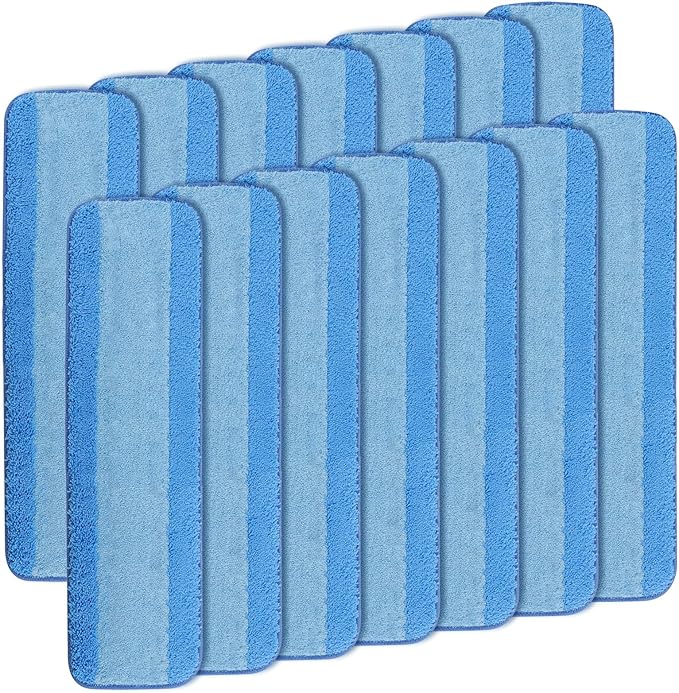 15 PCS Microfiber Replacement Pads for Bona Mop, Washable Microfiber Cleaning Mop Pads for Hardwood & Hard Surface Floors 18.3X 5 Inch