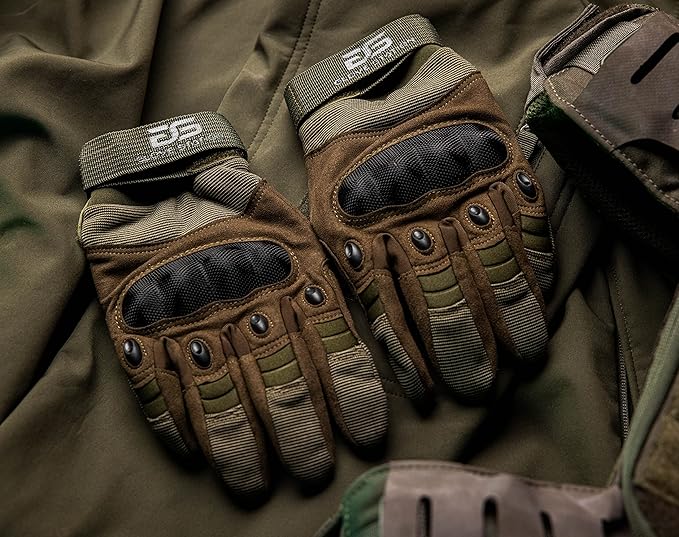 Glove Station Tactical Gloves for Men – Touchscreen Utility Gear with Hard Knuckle Protection Used in Motorcycle, Airsoft, Combat, Police, Shooting & Outdoor Work
