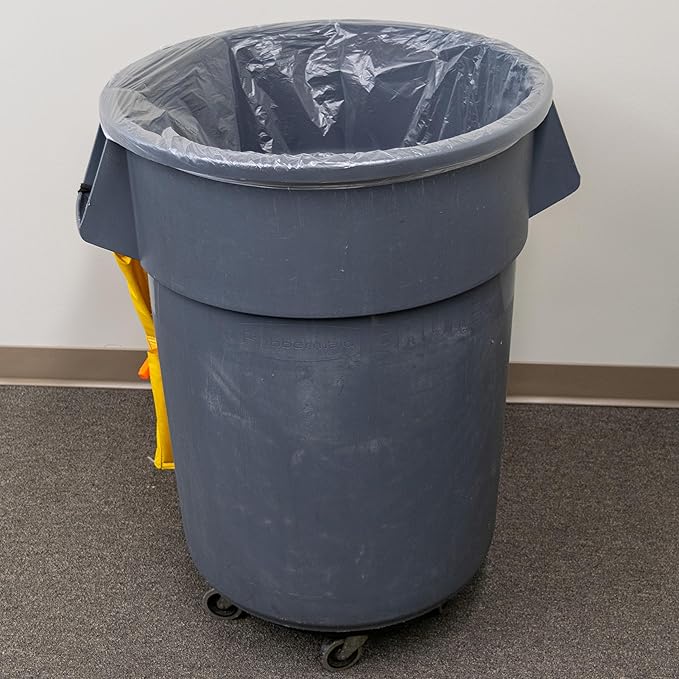 250 Count Large Clear Plastic Liners, 33 Gallon, 32x38 Inches for Waste Disposal, Home, Office, Small Business Recycling & Garbage Management