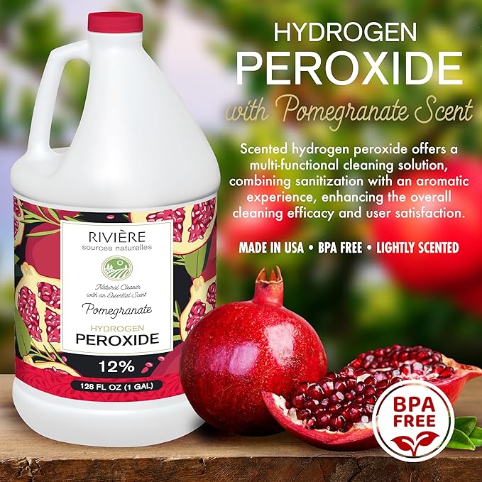 Rivière 12% Scented Hydrogen Peroxide Gallon, Pomegranate