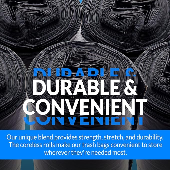 Reli. 13 Gallon Trash Bags | 1000 Bags | Black | Tall Kitchen | Strong | Garbage