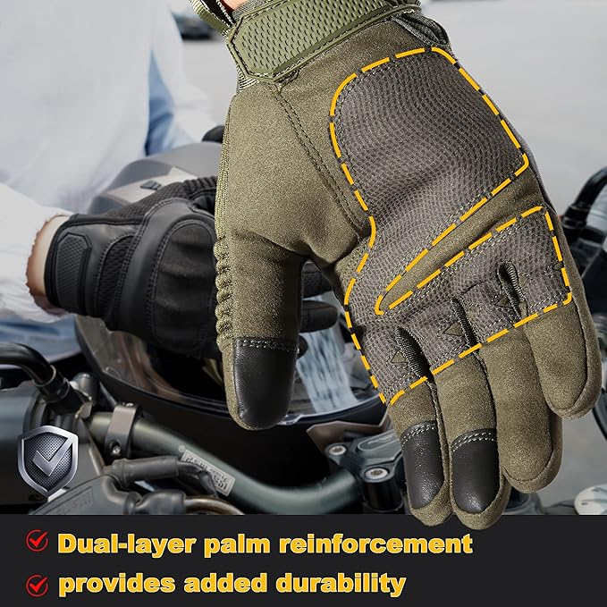 AXBXCX Motorcycle Gloves for Men - Ultimate Protection, Touchscreen Capable, Durable for Outdoor
