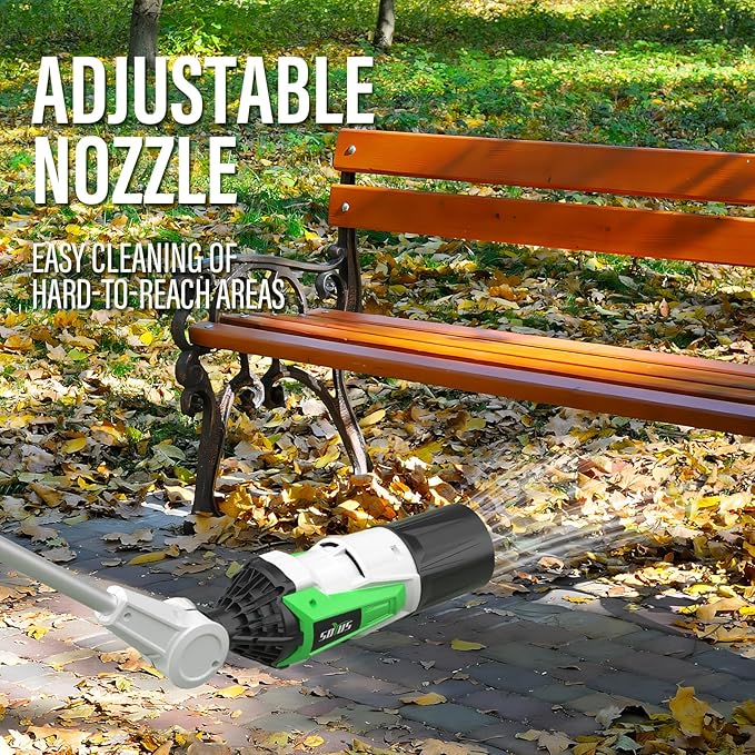 SOYUS Leaf Blower Cordless, 650 CFM/165 MPH Electric Cordless Leaf Blower, with 2 x 4.0Ah Batteries and Charger Included, Brushless Motor and 5 Speed Mode for Lawn, Yard, Garage, and Sidewalk Cleaning