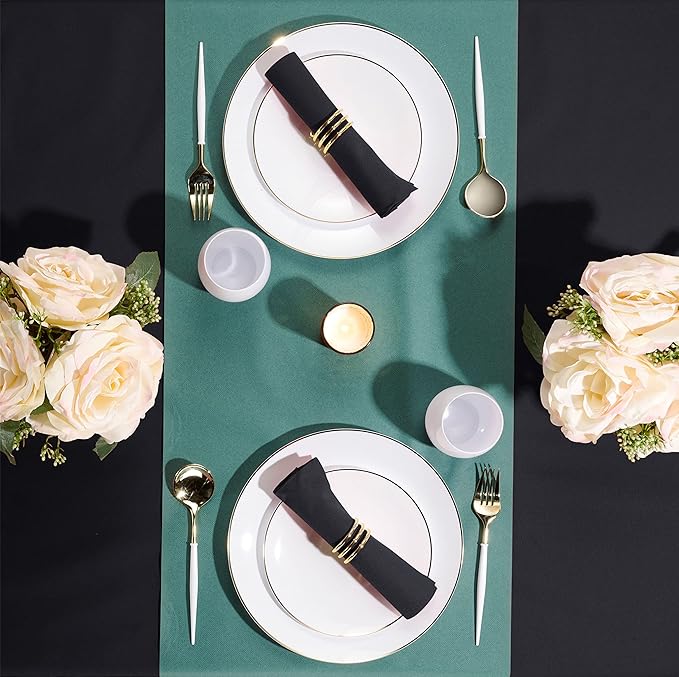 Linen-Feel Colored Paper Napkins - Decortive Cloth-Like BLACK Luncheon Napkins - Soft And Absorbent. For Kitchen, Party, Wedding, Dinner Or Any Occasion. (Pack of 50)