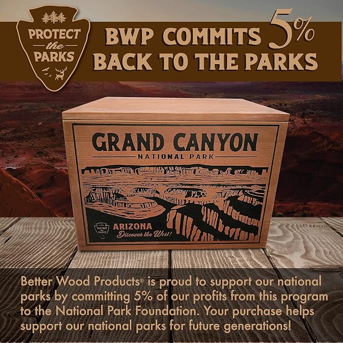 Better Wood Products Limited Edition Protect The Parks Series All Natural Fatwood Fire Starter Sticks, 13 Pound Wooden Crate, Grand Canyon