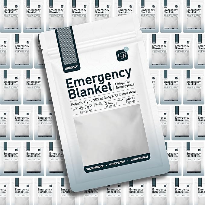 Altland 100 Pack of Emergency Blankets - Bulk Heat Reflective Blankets for Winter Survival Kits, Disaster Preparedness, Cold Weather Camping, and Homeless Care Packages