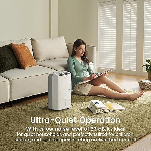 Waykar 2000 Sq. Ft Most Efficient Energy Star 2025 Dehumidifier for Home and Basement with Auto or Manual Drainage, Quiet 33dB Operation, 0.6 Gallon Water Tank Capacity